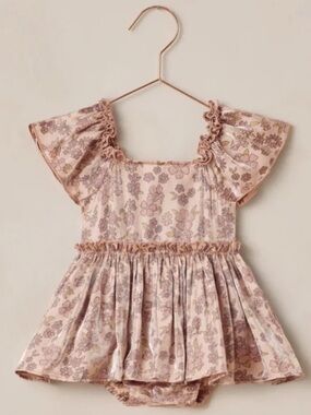 Noralee Pink Floral Ruffle Romper